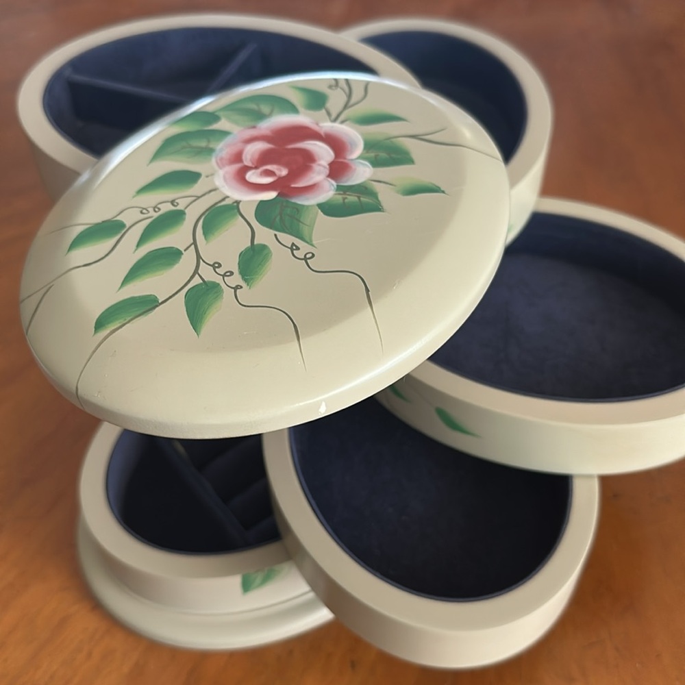 FLEX ZORN Floral Jewelry Box with Compartments - Picture 3 of 16